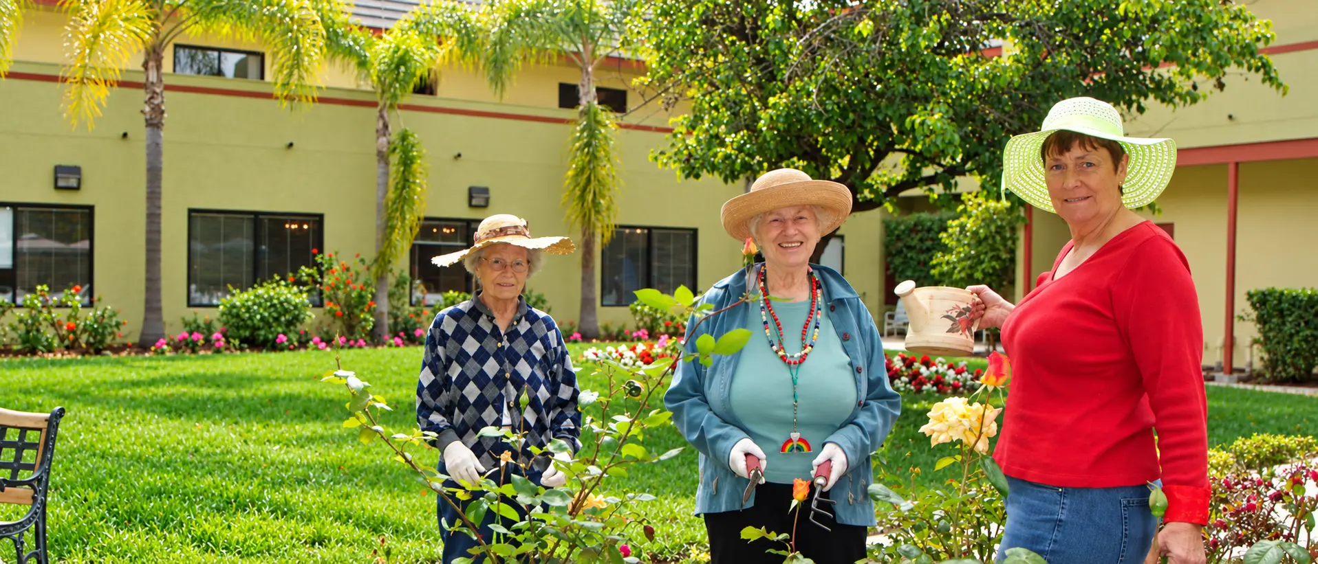 Residents enjoying the garden